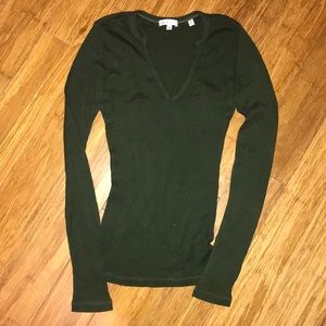 Vince Hunter Green Ribbed long sleeve Shirt
